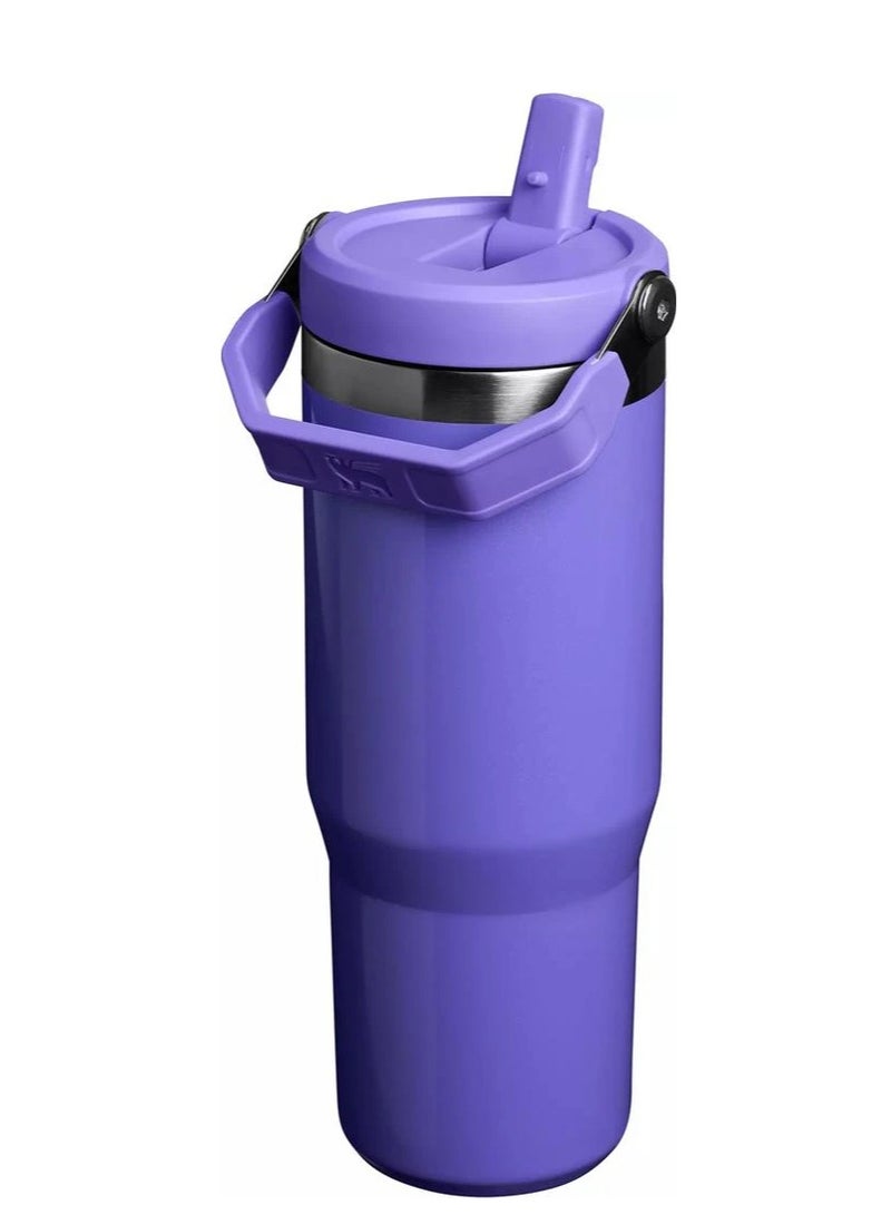 Stanley Stanley IceFlow Flip Straw Tumbler 30oz – Winter Wonderland Collection Stainless Steel Vacuum Insulated Water Bottle with Leakproof Lid, Foldable Handle & 12-Hour Cold Retention – Durable, Dishwasher Safe Travel Companion - Image 2