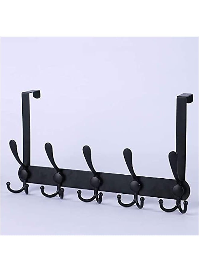 MIXDE Black Over-The-Door Hooks - Heavy-Duty Wall-Mounted Coat and Hat Rack  - Image 4