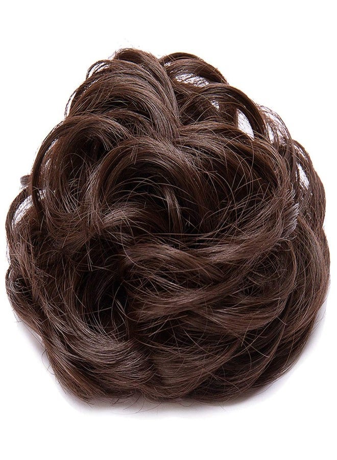Kabello Scrunchy Bun Up Do Hair Piece 2 Pcs Hair Ribbon Ponytail Extensions Wavy Curly For Girls Pack Of 1 (Brown) - Image 5