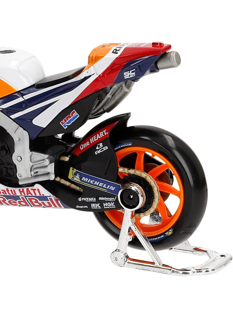 Maisto 1:18 MotoGP Repsol Honda Team 2021 Diecast Bike – Marc Marquez RC213V with Tampo Decals  - Image 2