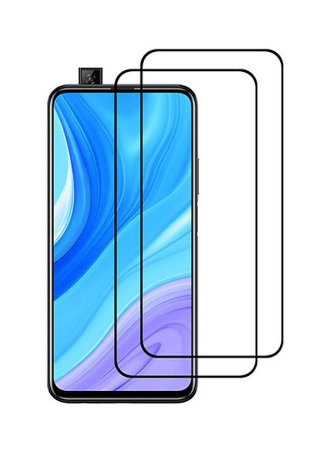 2-Piece Tempered Glass Screen Protector For Huawei Y9s Black/Clear