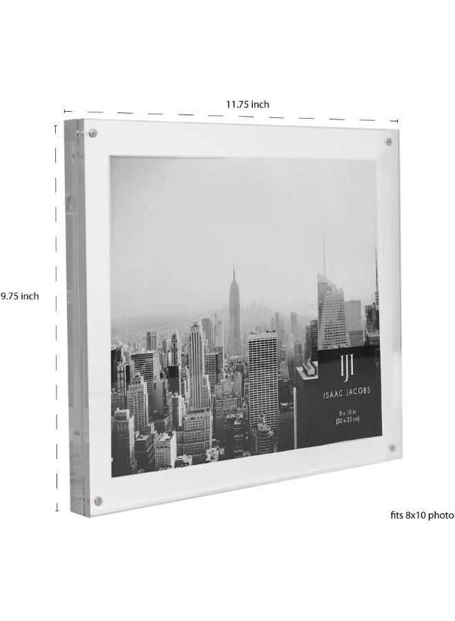 Isaac Jacobs Isaac Jacobs 8x10 WallMountable Clear Acrylic Picture Frame Magnetic Photo Frame Made for Gallery Display Wall Space Wall Dcor Art Home or Office  - Image 5
