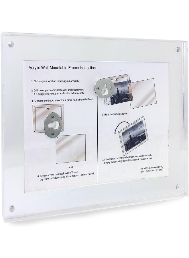 Isaac Jacobs Isaac Jacobs 8x10 WallMountable Clear Acrylic Picture Frame Magnetic Photo Frame Made for Gallery Display Wall Space Wall Dcor Art Home or Office  - Image 4