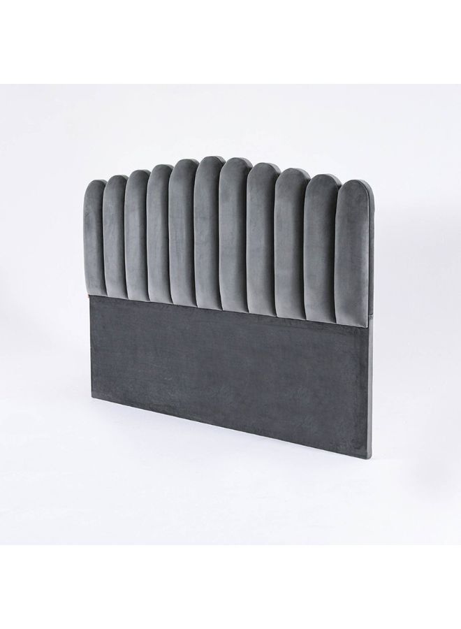 Karnak Almira Upholstered Velvet Bed Frame Bedroom Furniture Strong And Sturdy Modern Design Wooden Bed | Quiet & Comfortable Bed (King - 180x200cm, Grey) - Image 5