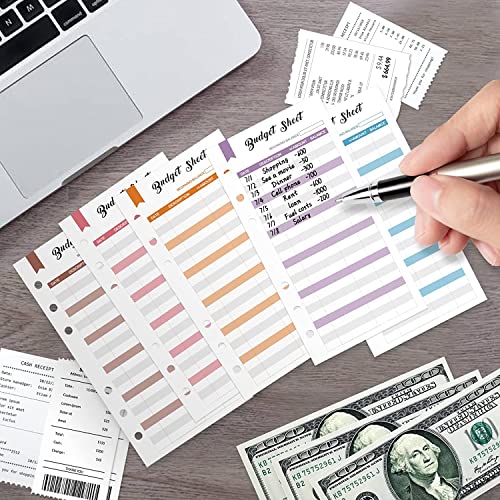 eleger A7 Budget Binder Set - Mini Money Organizer for Cash Saving, Cash Stuffing Envelope System, Planner Binders with Pockets, Sheets and Stickers, Black - Image 3