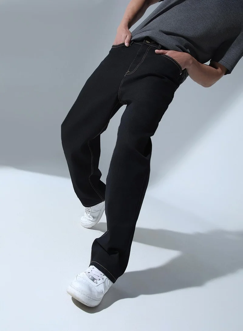 هوبرهولمي Men Black Jeans - Classic Everyday Wear