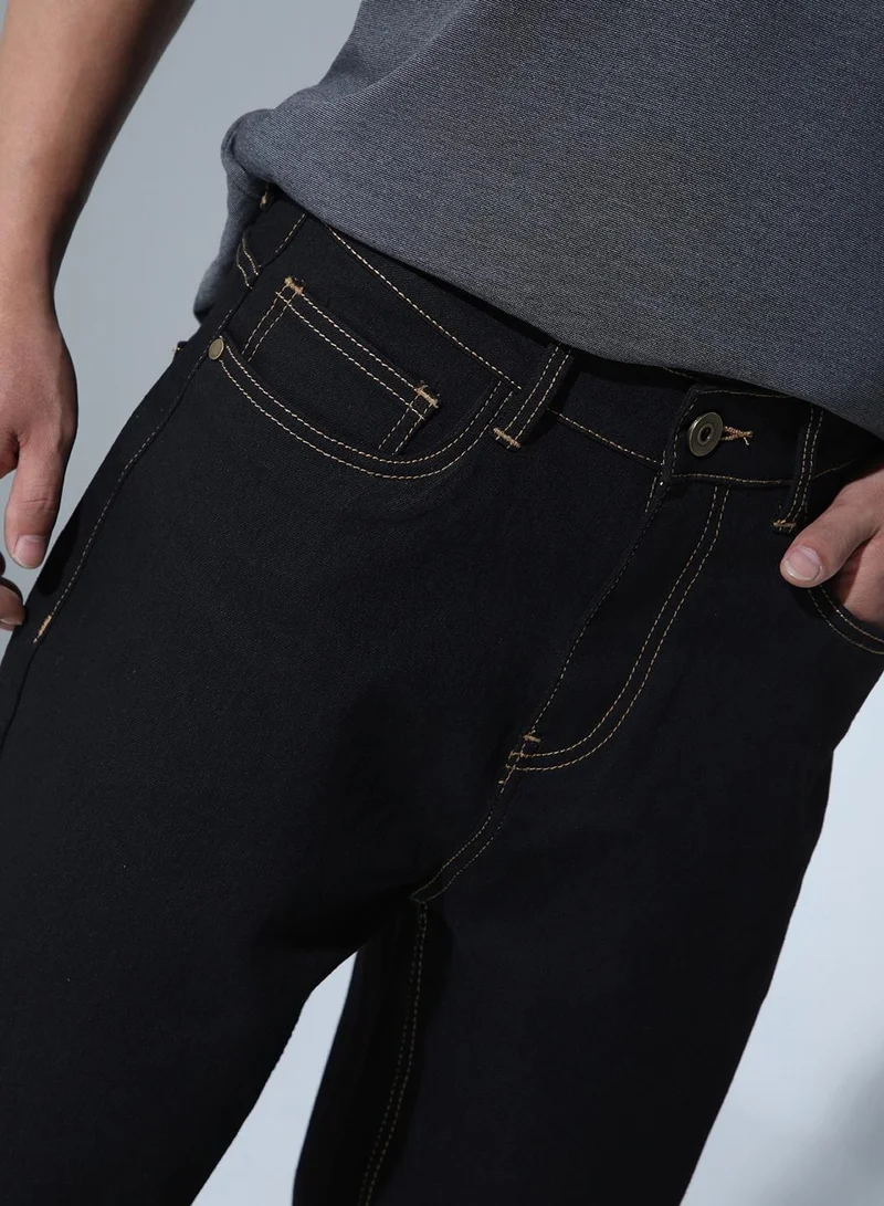 هوبرهولمي Men Black Jeans - Classic Everyday Wear