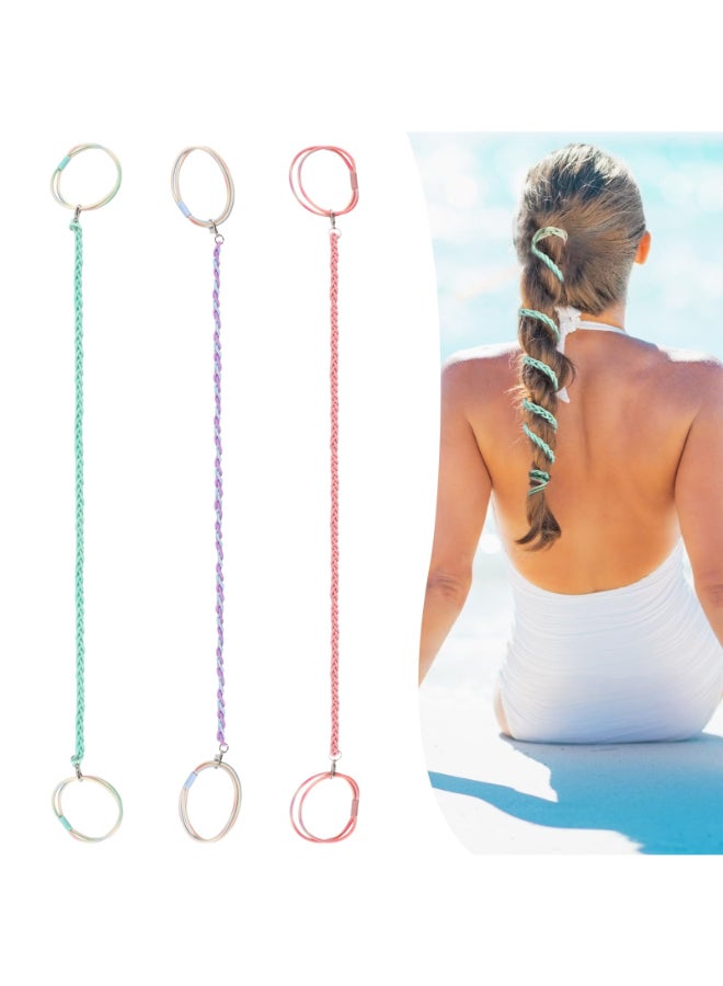 FVOLREM Sport Hair Ties for Women Elastic for Braided Ponytai Hair Ties Perfect for Swimming Sports Riding and Workouts 3 Pcs Multicolor 26 - Image 2