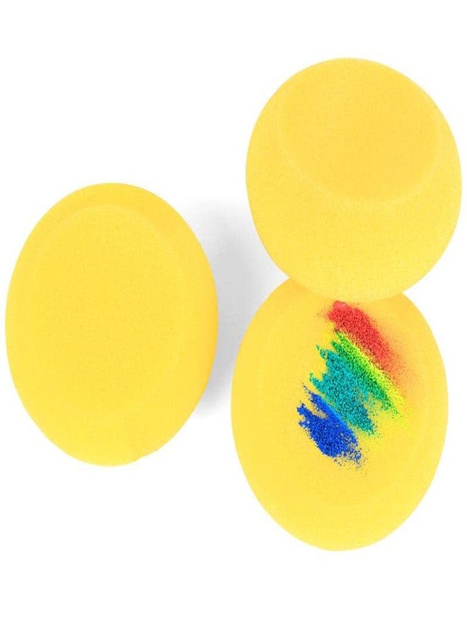 Aliotech 4Pcs Yellow Round Painting Sponges Synthetic Artist Sponges Watercolors Sponges for Watercolor, Ceramics, Clay,Painting, Art & Craft DIY(3 Inches) - Image 3