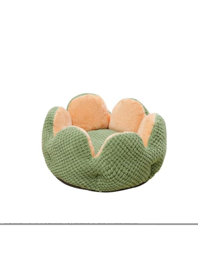 Flower Pet Bed – Medium Size | Soft & Cozy Plush Bed for Cats & Small Dogs | Cute Floral Design with Raised Edges for Comfort & Security - Image 1