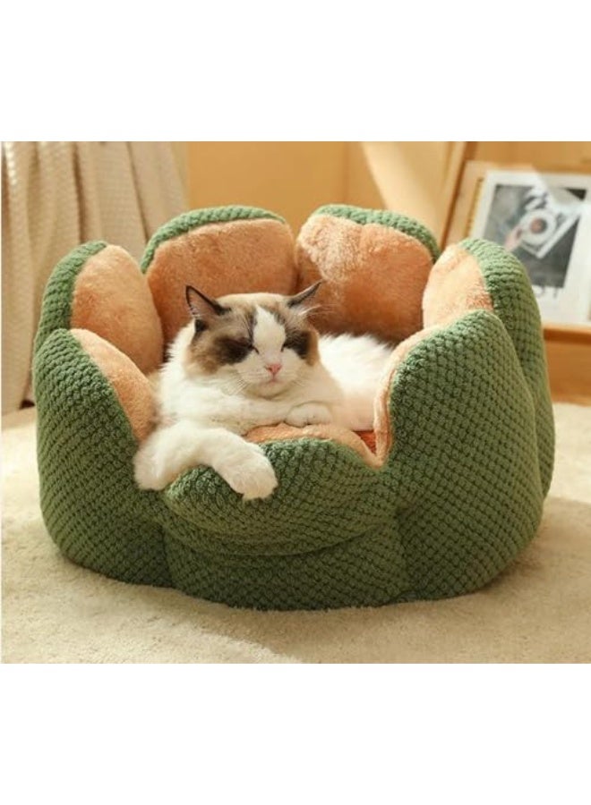 Flower Pet Bed – Medium Size | Soft & Cozy Plush Bed for Cats & Small Dogs | Cute Floral Design with Raised Edges for Comfort & Security - Image 3