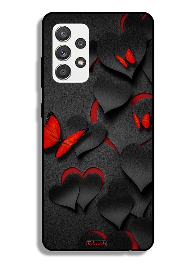 Tolwak Samsung Galaxy A32 5G Protective Case Cover Hearts And Butterflies Pattern - Image 1