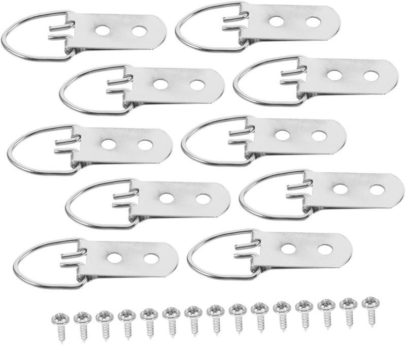 خطافات إطار صور حلقة حديدية ثقيلة مع مسامير لتثبيت الحائط، صندوق تخزين الأجهزة - Image 2