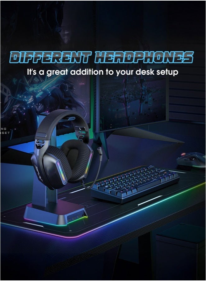 Bukela Wirless Gaming Headset with Microphone for PS5, PS4, PC, Mobile, Switch,Phone,Mac,Laptop: 2.4GHz Wireless + Bluetooth 5.3 + Wired - 40mm Drivers - RGB Light,Black - Image 5