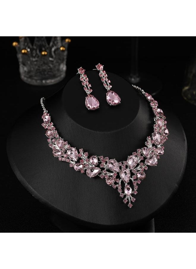 NIBEMINENT Beautiful Goddess Queen Bridal Wedding Jewelry Original Handmade High-end Necklace Earrings Two-piece Set 