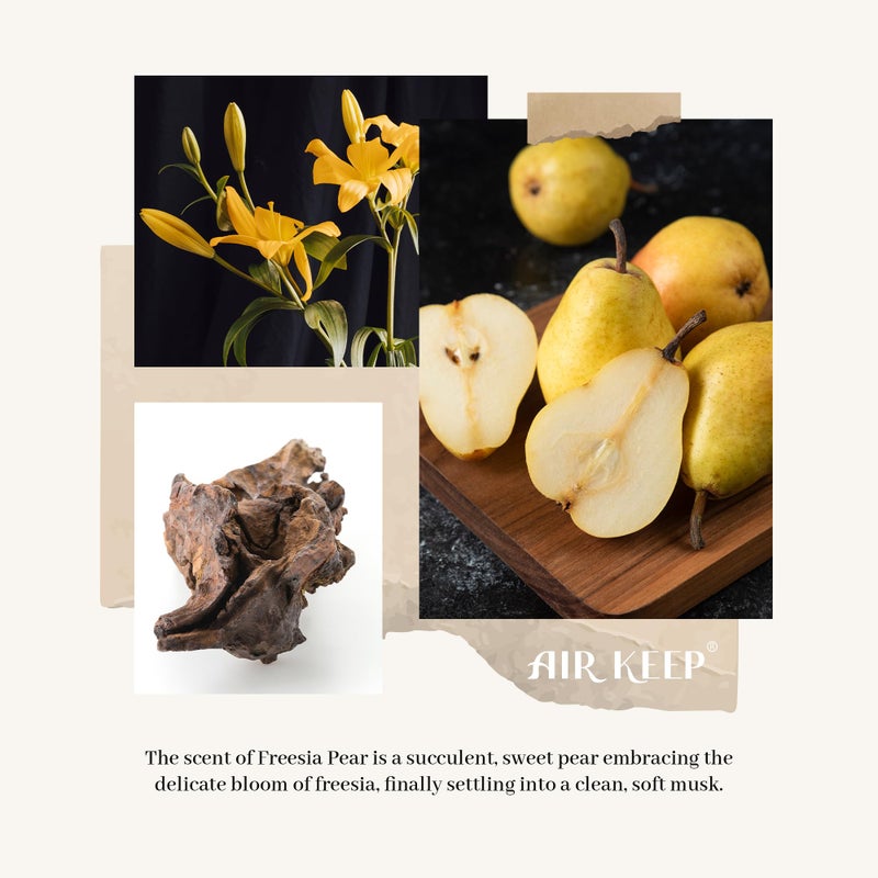 Airkeep Reed Diffuser Set,3.38 fl oz (100 ml) - Freesia Pear Oil Diffusers with 8 Reed Sticks, Home Fragrance Reed Diffuser for Bathroom Shelf Decor - Image 2