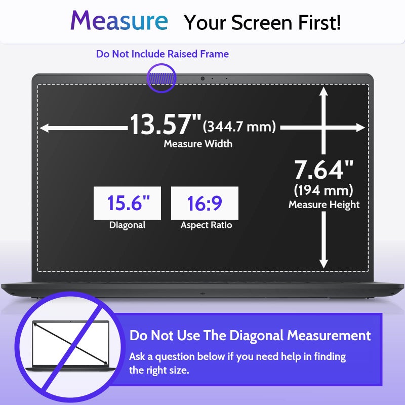 Peslv 3 Pcs 15.6 Inch Anti Blue Light Screen Protector Compatible With Lenovo Hp Dell Acer Asus Samsung etc Laptop-16:9 Aspect, 15" Computer Monitor Glare Filter Uv Blocker Shield Cover Eye Protection Film - Image 5