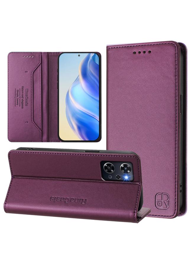 S-TOP Case For OPPO Reno9 A RC01 Dual-Folded Magnetic Suction RFID Leather Phone Case - Image 1