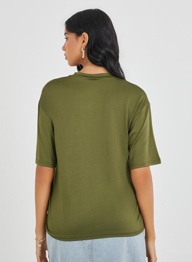 Take Two Slogan Print Oversized T-Shirt - Image 5