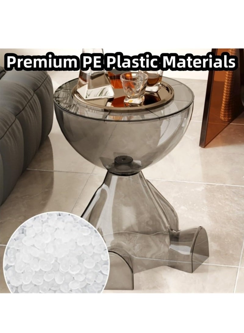 XiuWoo Round Side Table, Coffee Table with Hidden Storage Space, Transparent Storage Bedside Table Suitable for Bedroom, Living Room and Apartment,No Assembly Required,Clear - Image 2