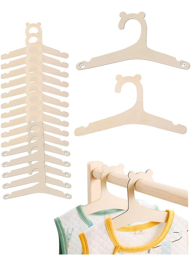 15 Pack Wooden Kids Hangers, 9inch Cute Wood Baby Hangers Nursery Hangers, Non Slip Coat Hanger for Baby Toddler Kids Clothes & Pants - Image 1