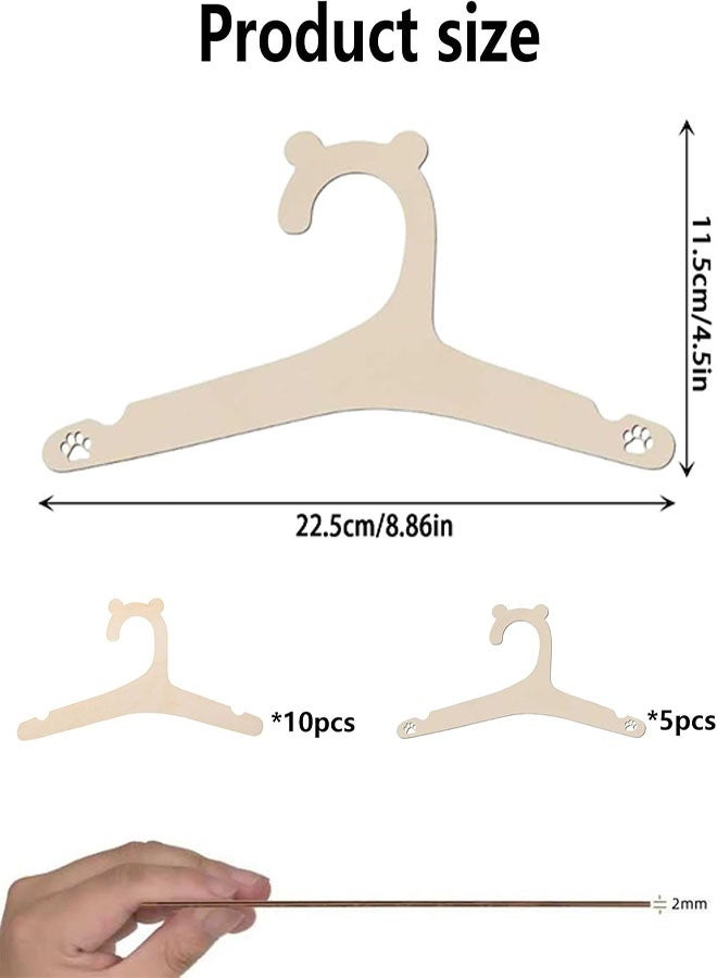 15 Pack Wooden Kids Hangers, 9inch Cute Wood Baby Hangers Nursery Hangers, Non Slip Coat Hanger for Baby Toddler Kids Clothes & Pants - Image 2