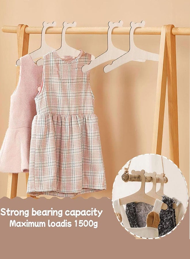 15 Pack Wooden Kids Hangers, 9inch Cute Wood Baby Hangers Nursery Hangers, Non Slip Coat Hanger for Baby Toddler Kids Clothes & Pants - Image 4