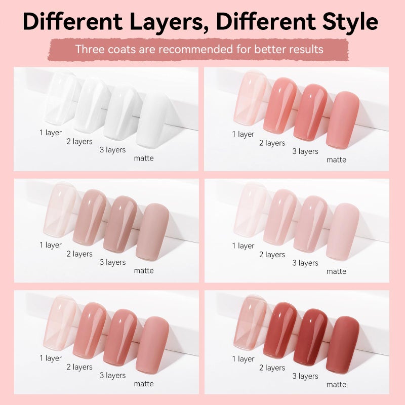 MIZHSE Nail Polish Set: 6 Classic Nude Colors Collection Milky White Nude Pink, Quick Dry Nail Lacquer Fingernail Manicure DIY Nail Art Salon, Ideal Gift for Women - Image 3