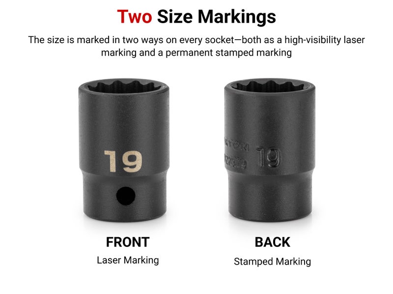 TEKTON 1/2 Inch Drive x 5/16 Inch Shallow 6-Point Impact Socket | SID22008 - Image 2