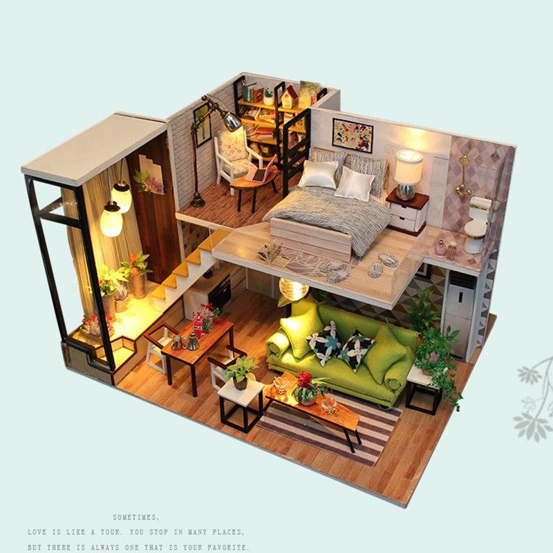 Hand-Assembled Model Hongda New Style Takes You To Romantic Nordic Belt Cover With Remote Control Christmas Gift - Image 1