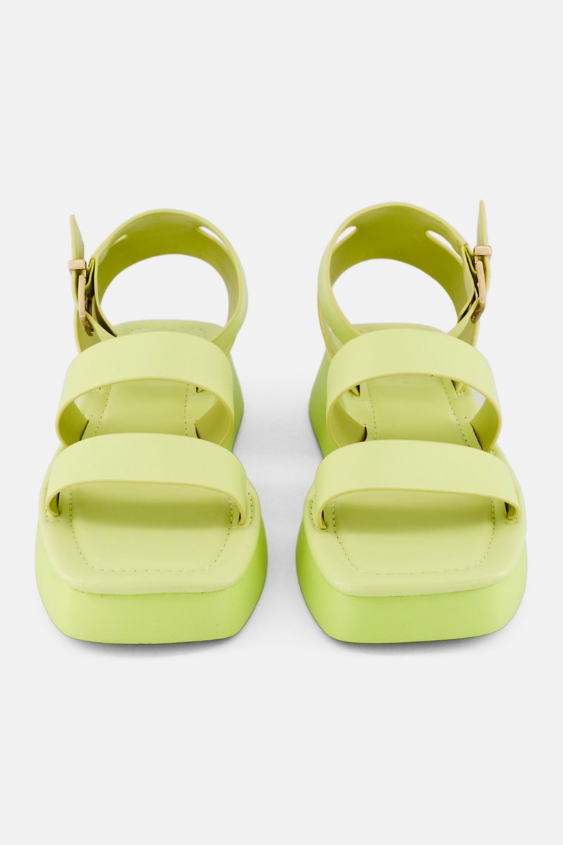 CHARLES & KEITH Women Open Toe Adjustable Closure Sandals, Yellow  - Image 4