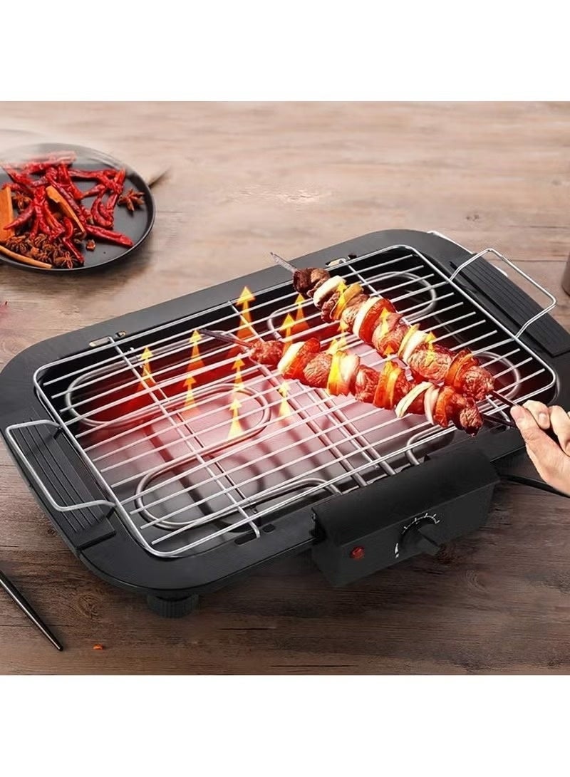 BBQ Electric Barbecue Grill Smokeless Indoor/Outdoor Portable Kitchen BBQ Grill 2000W with Adjustable Temperature Control, Removable Water Filled Drip Tray Electric Grill - Image 3