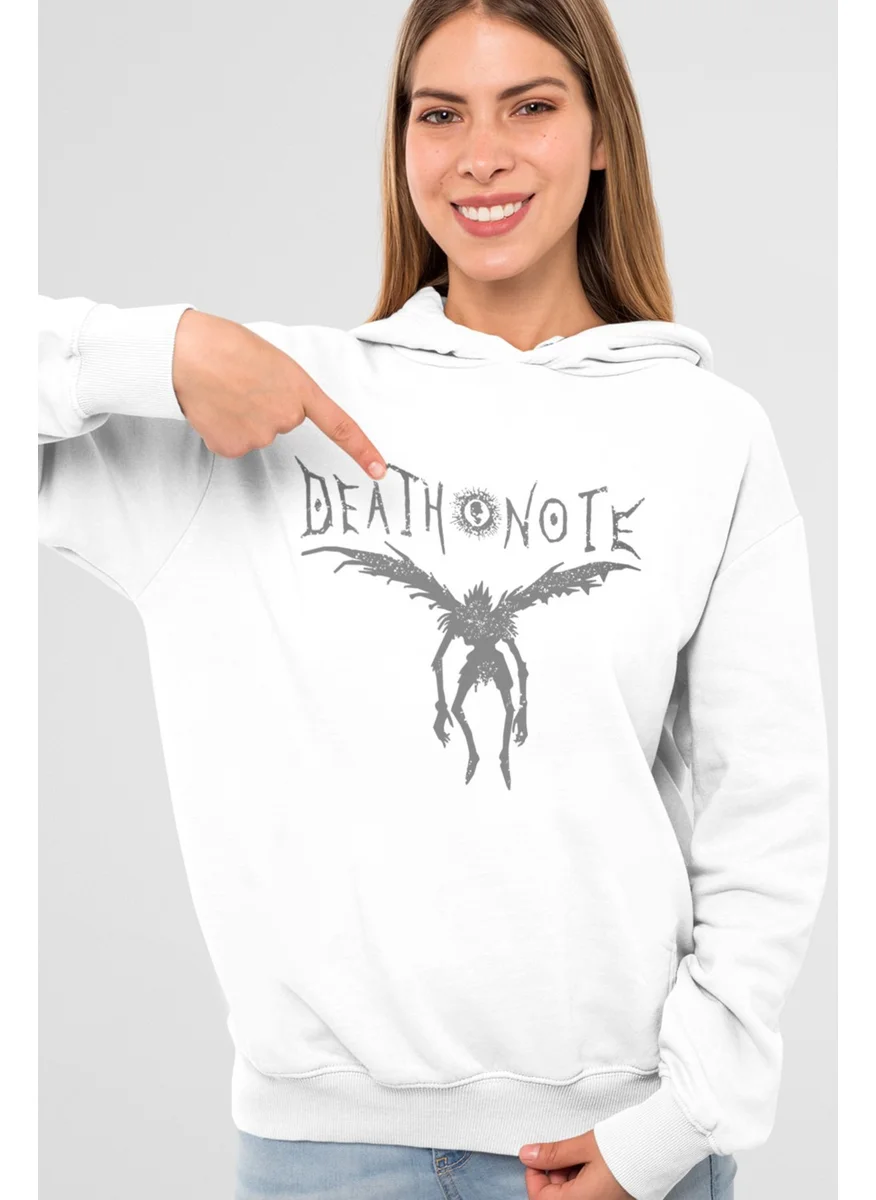 Rock&Roll Winged Note White Hooded Women's Sweatshirt