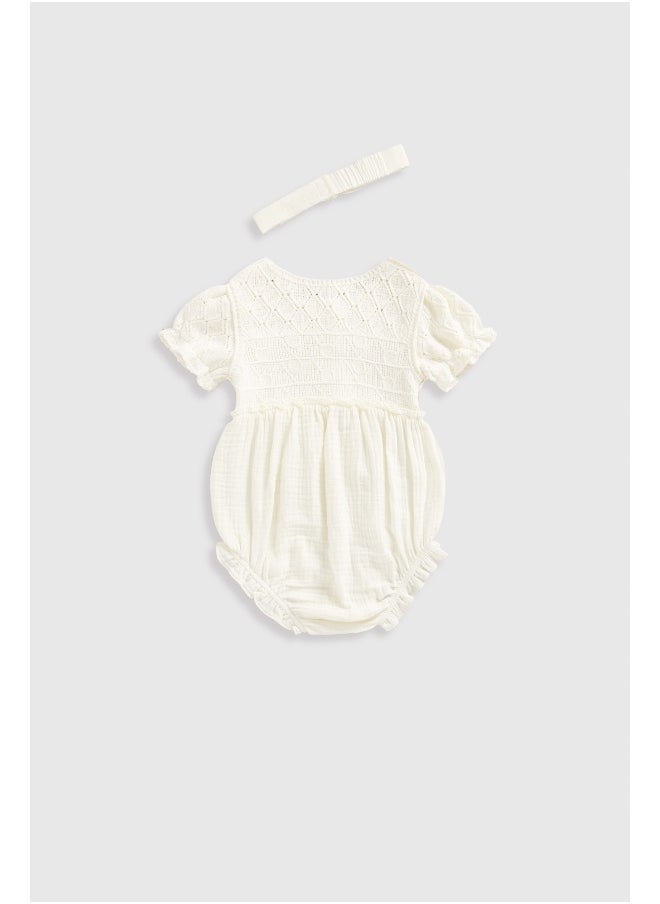 mothercare Romper, Headband and Tights Set  - Image 2