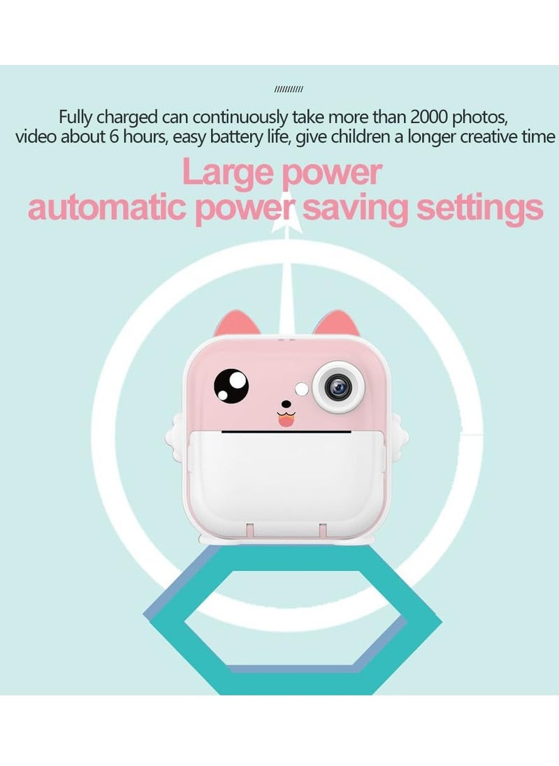 0TO1 TECH Kids Camera, Instant Camera for Kids, No Ink Print Paper, 32G SD Card, 1080P Portable Paper Film Zero Ink Instant Printing Selfie, Photo Video, Birthday Festival Gifts for Kids  - Image 2