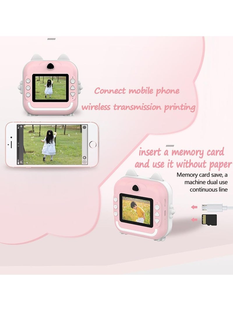 0TO1 TECH Kids Camera, Instant Camera for Kids, No Ink Print Paper, 32G SD Card, 1080P Portable Paper Film Zero Ink Instant Printing Selfie, Photo Video, Birthday Festival Gifts for Kids  - Image 3