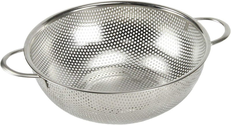 Onprix Stainless Steel MicroPerforated Colander Strainer with Handle and Base for Draining Rinsing Washing Ideal for Pasta Vegetables Fruits - Image 1