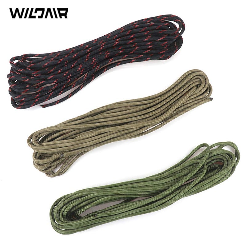 WILDAIR Survival Paracord Parachute Fire Cord Survival Ropes 4-in-1 25Ft 5/32" Diameter U.S. Military Type III with Integrated Fishing Line, Fire-Starter Tinder (Army Green 25FT) - Image 2