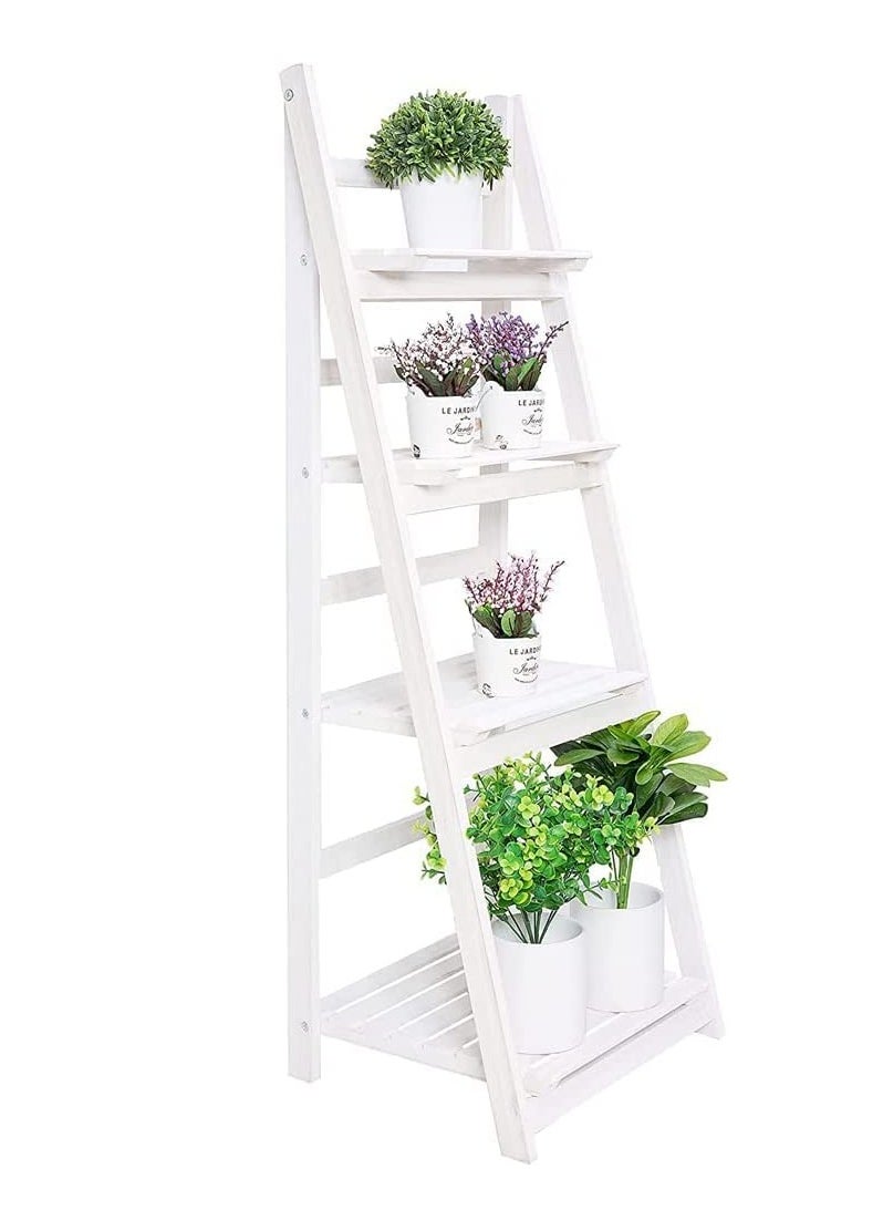 Generic FFD Foldable Wooden Ladder Shelf - Multi-Functional Storage Rack & Organizer, No Assembly Required, Portable Design for Books, Plants, & Décor,  - Image 2