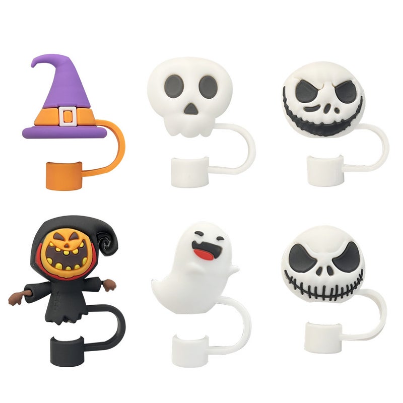Generic 10mm Stanley Halloween Dustproof Cap Plush Straw Cover 6 a set
