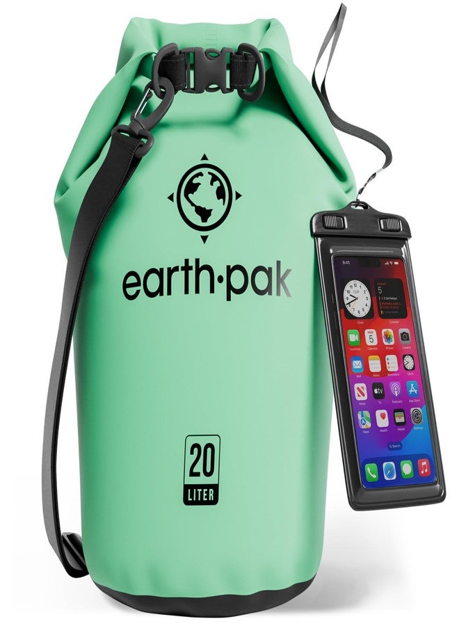 Earth Pak حقيبة ظهر مقاومة للماء من إيرث باك سعة 55 لترًا - حقيبة ظهر قابلة للطي تحافظ على جفاف معدات الكاياك مع حافظة هاتف مقاومة للماء - Image 1