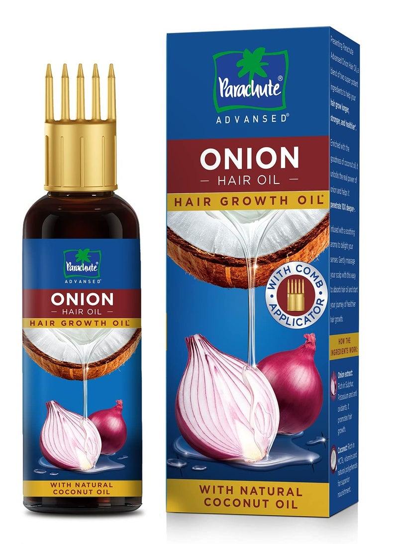 Parachute Onion Hair Oil For Hair Growth And Hair Fall Control With Natural Coconut Oil And Vitamin E 200 ML - Image 1
