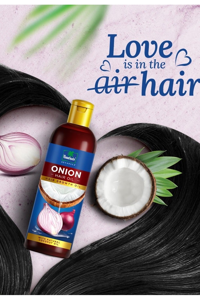 Parachute Onion Hair Oil For Hair Growth And Hair Fall Control With Natural Coconut Oil And Vitamin E 200 ML - Image 2
