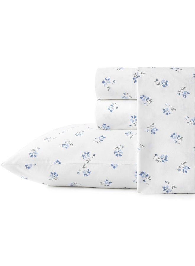 Stone Cottage Stone Cottage  Twin Sheets Cotton Percale Bedding Set Crisp  Cool Ideal Bedding Set Blue Sketchy Ditsy Twin  - Image 3