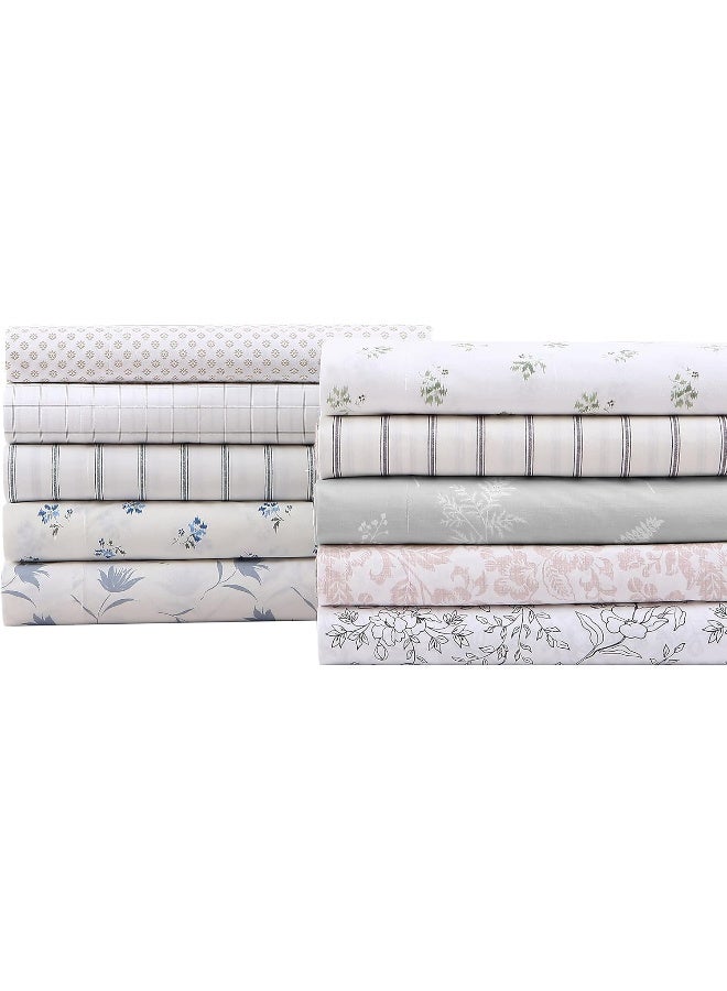 Stone Cottage Stone Cottage  Twin Sheets Cotton Percale Bedding Set Crisp  Cool Ideal Bedding Set Blue Sketchy Ditsy Twin  - Image 5
