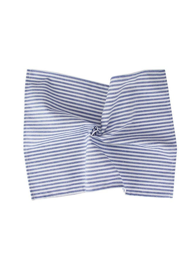 INFEI Plain Striped Cotton Linen Blended Dinner Cloth Napkins - Set of 12 (40 x 30 cm) - for Events & Home Use (Blue) - Image 3