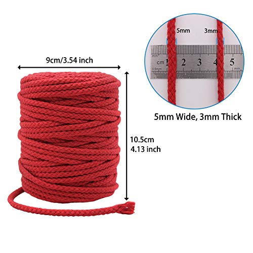 Tenn Well Braided Cotton Cord, 165 Feet 5mm Wide Cotton Macrame Rope for Plant Hangers Wall Hangings DIY Crafts (Red) - Image 5