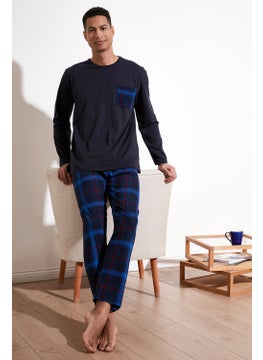 Buratti Plaid Pocket Elastic Waist 100% Cotton Regular Fit Pajama Set Men's Pajama Set 6572001  - Image 1