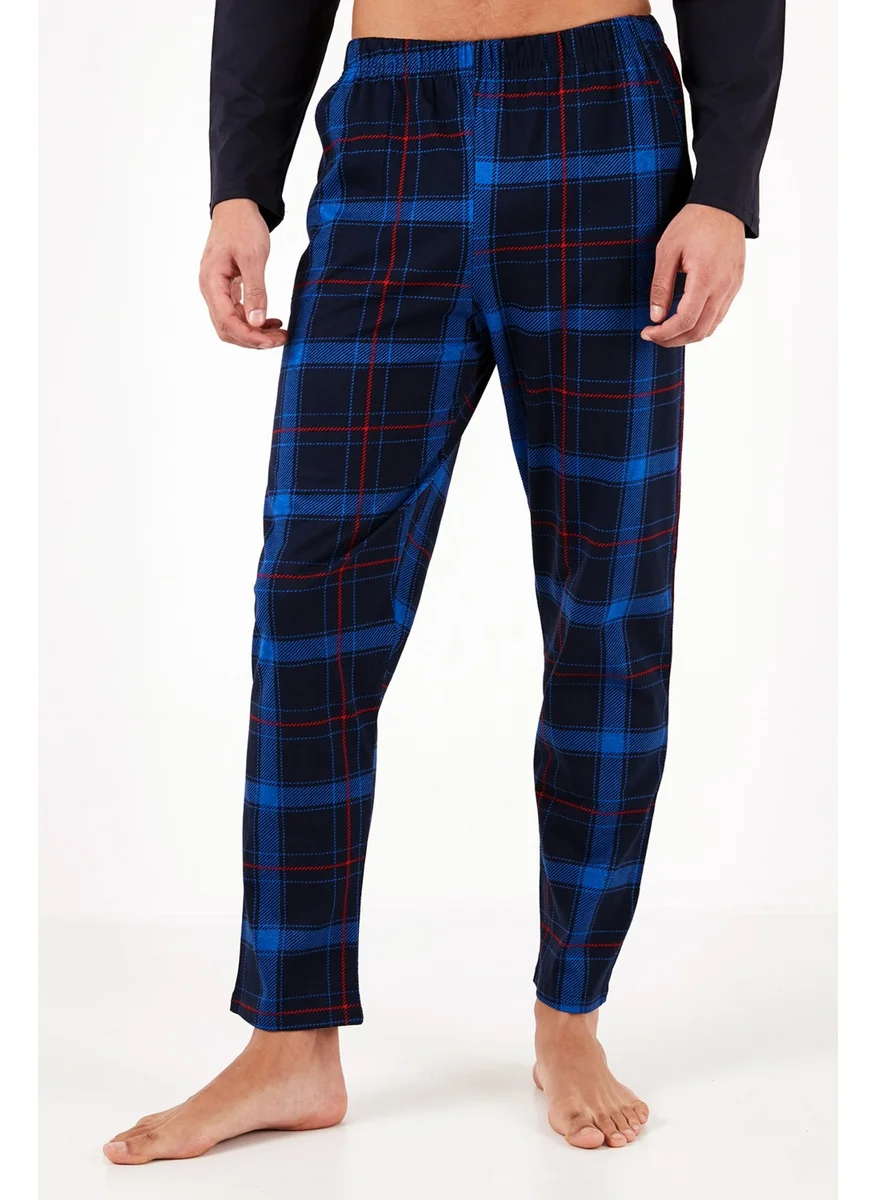 Buratti Plaid Pocket Elastic Waist 100% Cotton Regular Fit Pajama Set Men's Pajama Set 6572001
