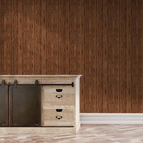 Doodad Self Adhesive Wooden Wallpaper - 45cm x 300cm, Covers 14.5 sq. ft | Coffee Brown Wood Peel & Stick Stickers for Table & Wall Decor - Image 2
